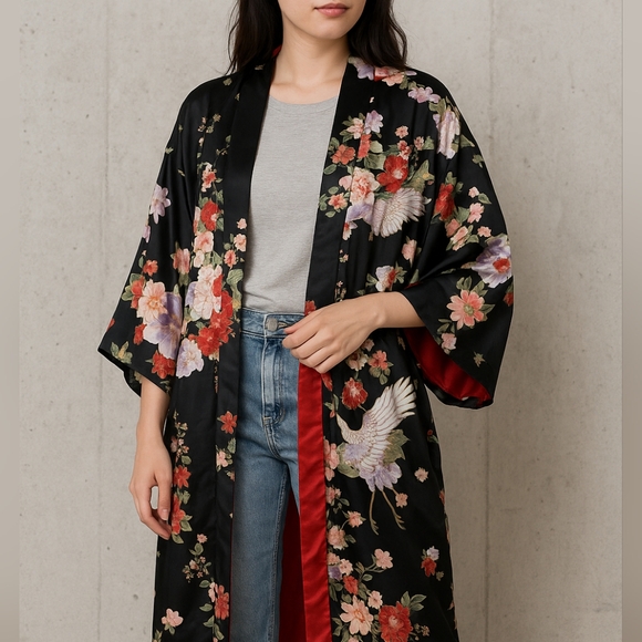 la cera Other - 🌸 EUC La Cera Kimono-Style Satin Robe – Size M 🌸
